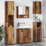 vidaXL Комплект мебели за баня 5 бр. Старо дърво 61 x 35 x 64 см (3392991)