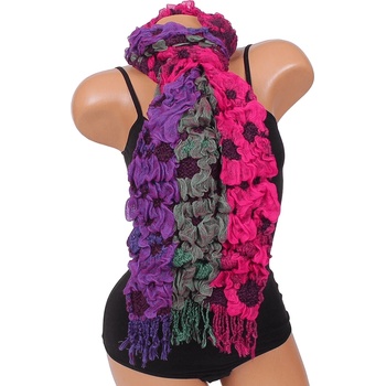 Image 1 of Трицветен зимен шал с ресни