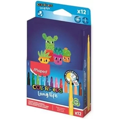 Maped Maped: Color Peps Longlife комплект флумастери - перащи се, 12 бр (IMA844006)