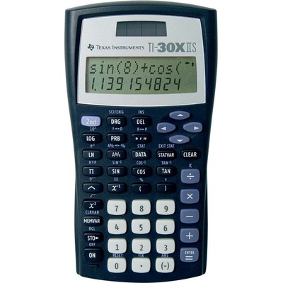 Texas Instruments TI 30 X II S kapesní kalkulačka, na baterii, solární napájení, černá