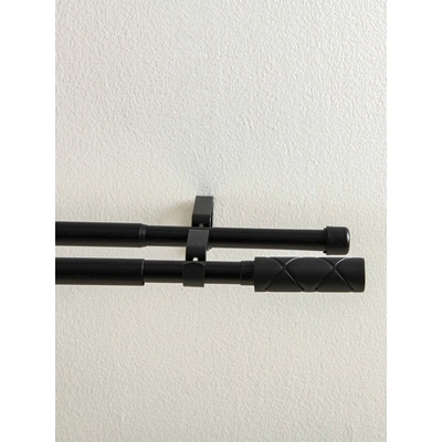 MKLuzkovinyCZ Garnýž dvouřadá Roberto - matná černá 120 - 210 cm – Hledejceny.cz