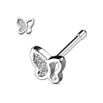 Šperky4U piercing do nosu motýlek N0049-ST