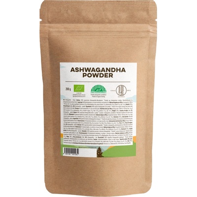 BrainMax Pure Ashwagandha ašvaganda prášok BIO 200 g