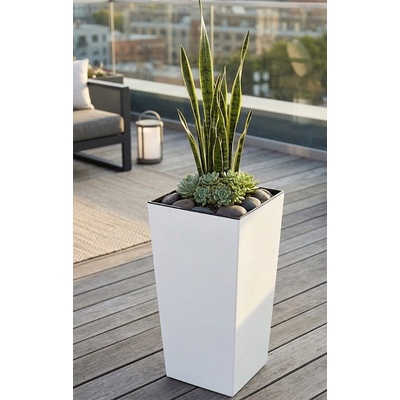 Lamela Vysoké kvetináče FINEZJA 300x300mm výška 57cm biely lesklý