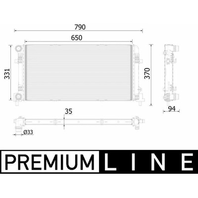 Chladič motora MAHLE BEHR *** PREMIUM LINE *** CR 2222 000P