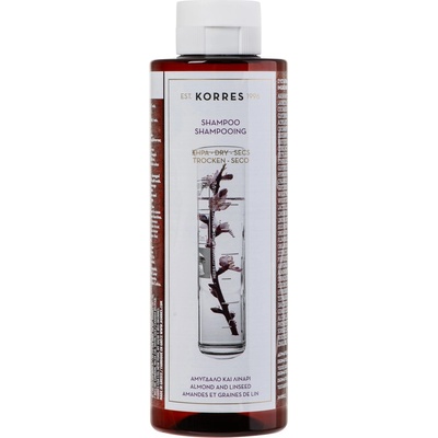 KORRES Шампоан за суха и изтощена коса с бадем и ленено семе, 250 ml