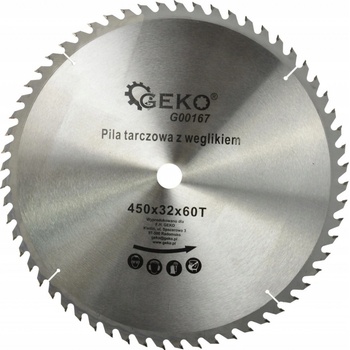 GEKO Pilový kotouč na dřevo s SK plátky 450 x 32 / 60 Z G00167