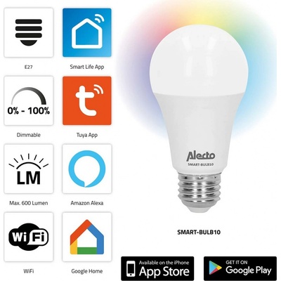 Alecto SMART-BULB10 Chytrá barevná LED lampa s Wi-Fi