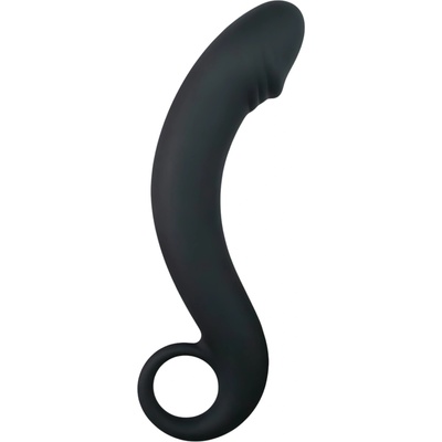 EasyToys - анален дилдо извито - силикон черен