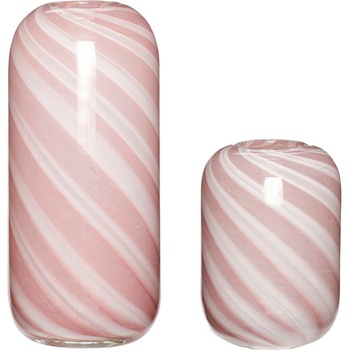 Hübsch Комплект от 2 вази от розово и бяло стъкло Candy - Hübsch (281205)