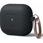 elago Защитен калъф Elago AirPods 3 Silicone Hang Case, за Apple Airpods 3, силиконов, с карабинер, черен (EAP3HG-HANG-BK / 53973)