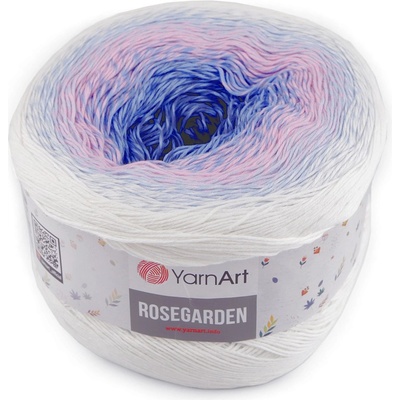 Prima-obchod Bavlněná pletací příze Rosegarden 250 g, barva 11 (301) bílá modrá