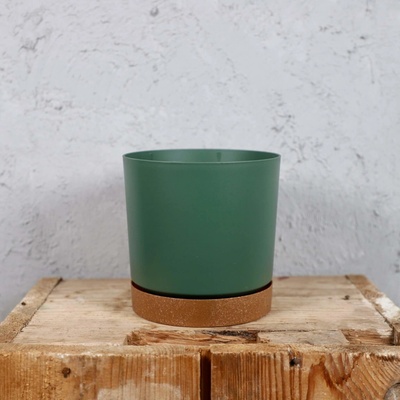 Prosperplast Kvetináč TUBO PM 14,8 cm zemito zelený s miskou
