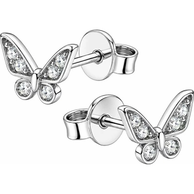 Zlaton Náušnice bílé zlato motýl se zirkony pecky 0.9g 0.6cm N11092500762