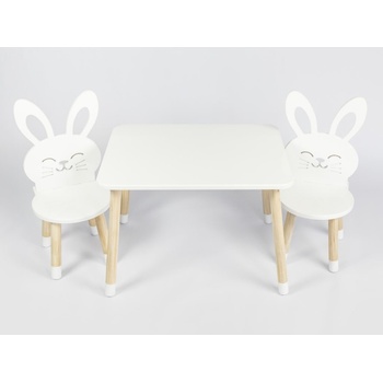 ELIS DESIGN Detský stôl a stoličky Zajačik stôl + 2 stoličky