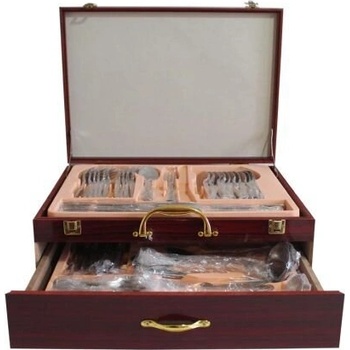 Image 1 of Elekom Комплект Прибори за храненев дървен куфар 72 бр (ЕК-184g)