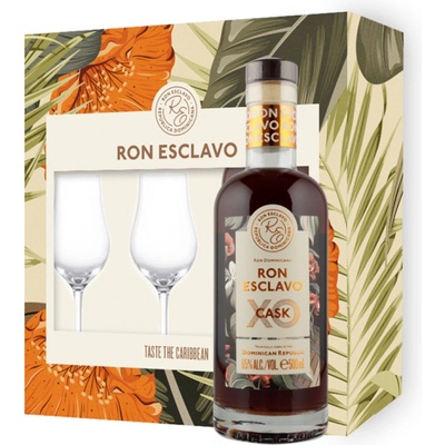 Ron Esclavo XO Cask 65% 0,5 l (dárkové balení 2 sklenice)