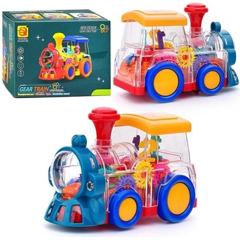 Локомотив с прозрачен дизайн със звукови и светлинни ефекти 696-52