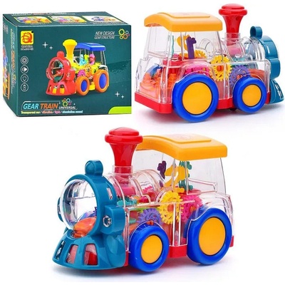 Локомотив с прозрачен дизайн със звукови и светлинни ефекти 696-52