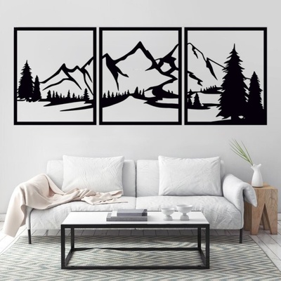 Obraz - príroda na tri časti Veľkosť rámu: 147x57cm