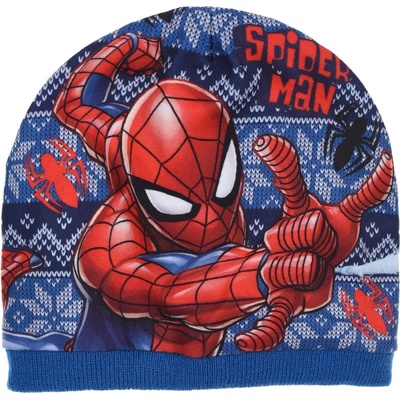 SpiderMan čepice Spiderman modrý lem