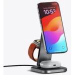 Satechi 3-in-1 Foldable Qi2 Wireless Charging Stand with Type A, C, G plugs - Space Gray (ST-Q31FM-EA)