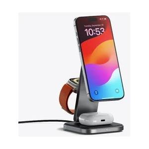Satechi 3-in-1 Foldable Qi2 Wireless Charging Stand with Type A, C, G plugs - Space Gray (ST-Q31FM-EA)