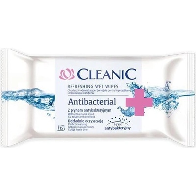 Cleanic antibakteriálne vlhčené utierky 15 ks
