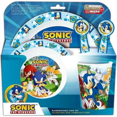 STOR Jídelní sada pro děti ježek Sonic 5 ks
