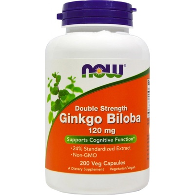 Now Foods NOW Ginkgo Biloba Double Strenght 120 mg 200 rostlinných kapslí