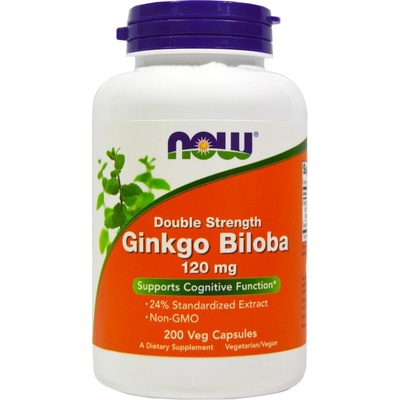 Now Foods Ginkgo Biloba Double Strenght 120 mg 200 rostlinných kapslí