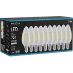 Mexen Vintis 10x LED филаментна крушка E14, C35, 6W, неутрална - 4000K, 720 lm, прозрачна (L154-E14-0640-00x10)