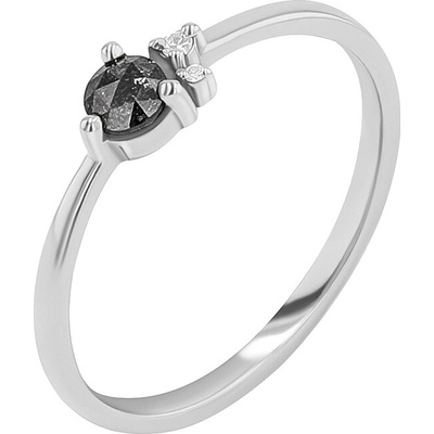 Eppi Jemný cluster prsteň so salt and pepper diamantom Aghate R41881