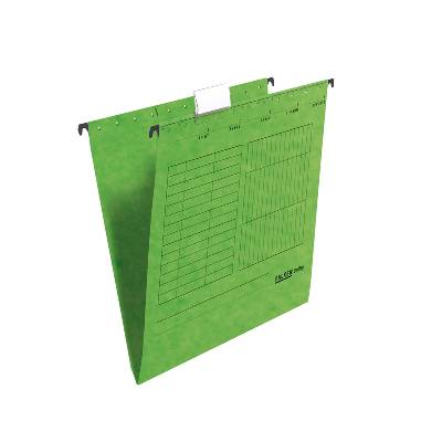 Папка за картотека, V-образна, зелена, 25 броя