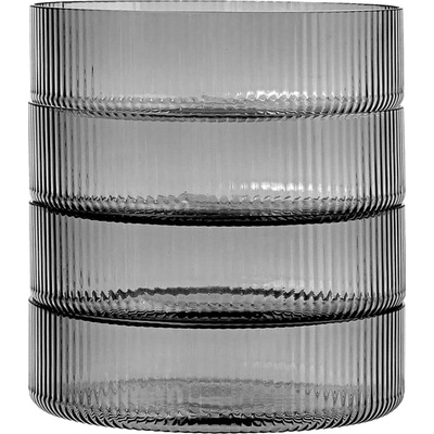 Ferm Living Misky Ripple, Smoked 1104266336 Grey sada 4 kusů