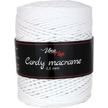 Vlna - Hep Cordy macrame 2,5 mm 8002 bílá