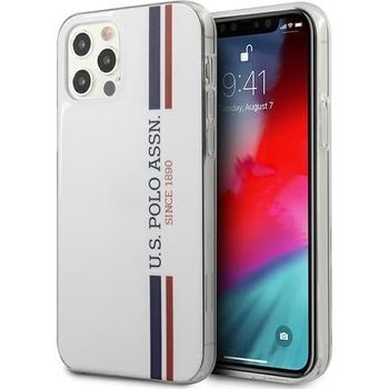 U. S. Polo Assn Калъф за телефон US Polo USHCP12MPCUSSWH Tricolor Collection за iPhone 12 Pro/ iPhone 12, бял (KXG0016277)