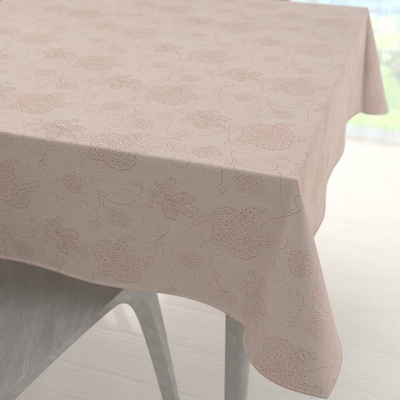 Biante Teflonový čtvercový ubrus TF-129 Hnědé květované ornamenty na šedobéžovém 120x120 cm
