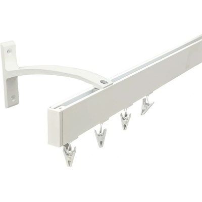 Kovovégarnýže Garnýže Square line elegance plug bílá lesklá Jednořadá, 151-200cm, jezdec s háčkem