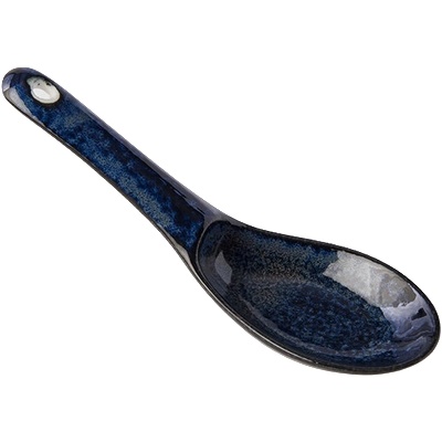 Made in Japan Японска лъжица INDIGO BLUE 15 cм, синя, керамика, MIJ (MIJC2154)