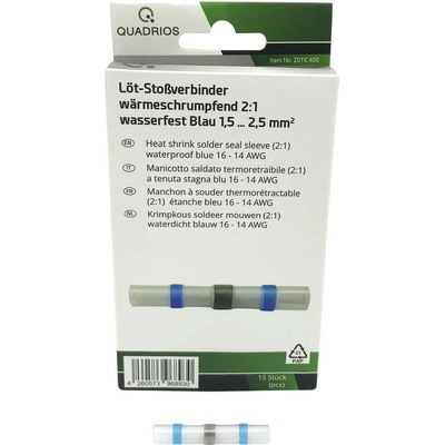 Quadrios 2011C400 krimpovacie spojka 1.5 mm² 2.5 mm² úplne izolované modrá 15 ks