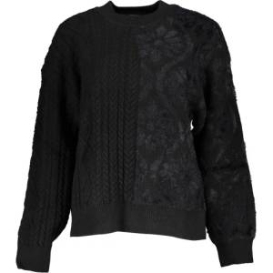 Desigual Дамски пуловер desigual, Цвят Черен (23wwjf50_ne2000)
