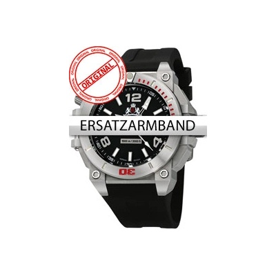 Rothenschild Replacement Strap silicon RS-1110 u. RS-1111 Black Silver Clasp (Replacement Strap silicon RS-1110 u. RS-1111 Black Silver Clasp)