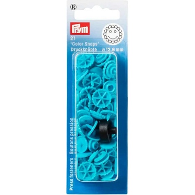 Prym Patentky plastové, květiny 13,6 mm, tyrkysové