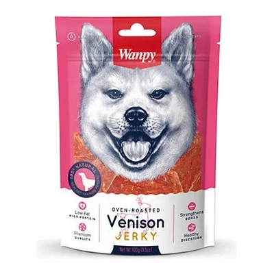 Wanpy Venison Jerky 100гр - премиум клас еленско филе, печено на фурна