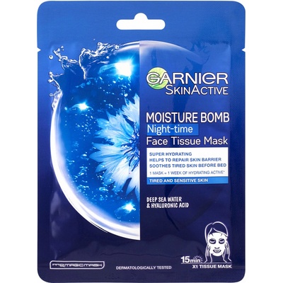 Garnier Skin Naturals Hydra Bomb plátienková maska na noc 32 g