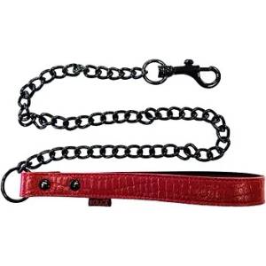 Rouge Leather Lead (Burgundy with Black Accessories Ananconda)