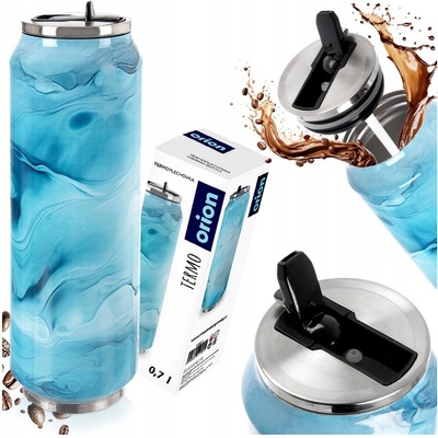 Orion termohrnek plechovka 700 ml modrý mramor