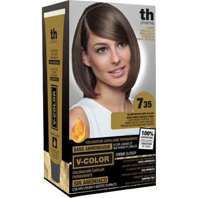 TH Pharma Farba na vlasy V-color stredne zlatistá mahagon blond 7.35