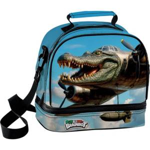 BRAINROT Термо чанта за храна Brainrot Bombardino Crocodillo - 2 отделения с цип и регулируема презрамка (263314)